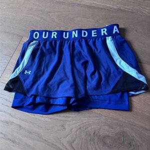 Under Armour Women's Navy and White Athletic Shorts